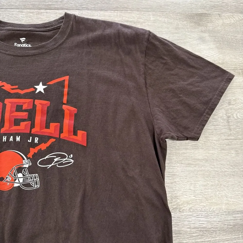 Odell Beckham Jr Shirt Cleveland Browns NFL Men's Brown Tee 2XL
